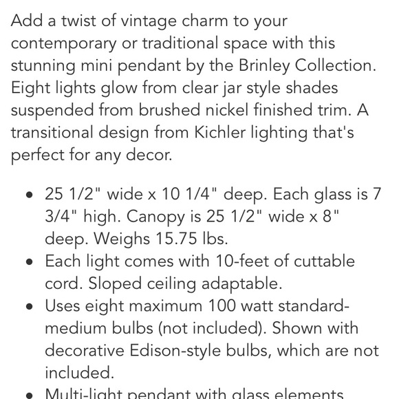 Ball jar ceiling chandelier. Excellent condition. - Picture 2 of 4